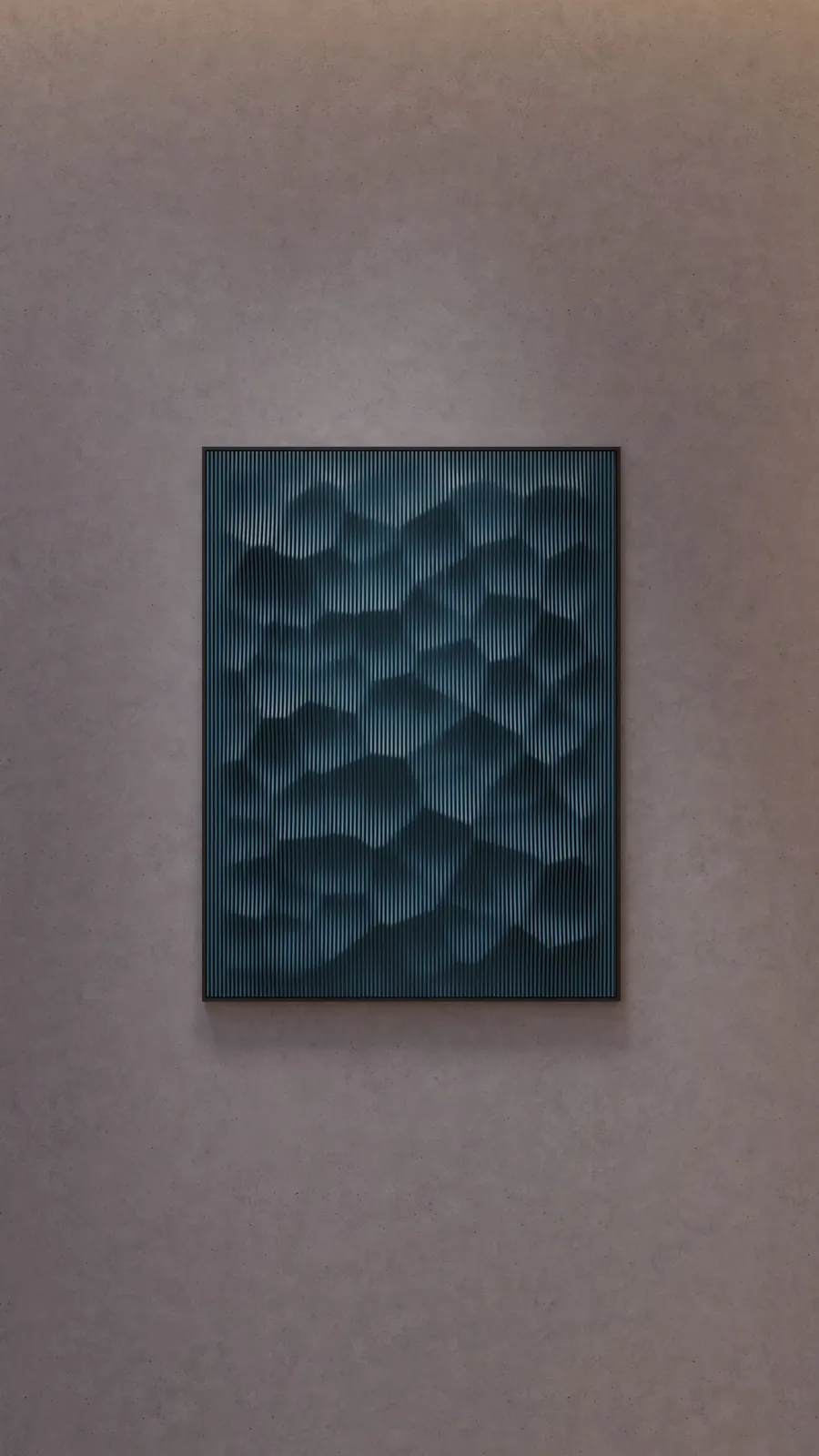 Deep blue rectangular panel with Voronoi relief